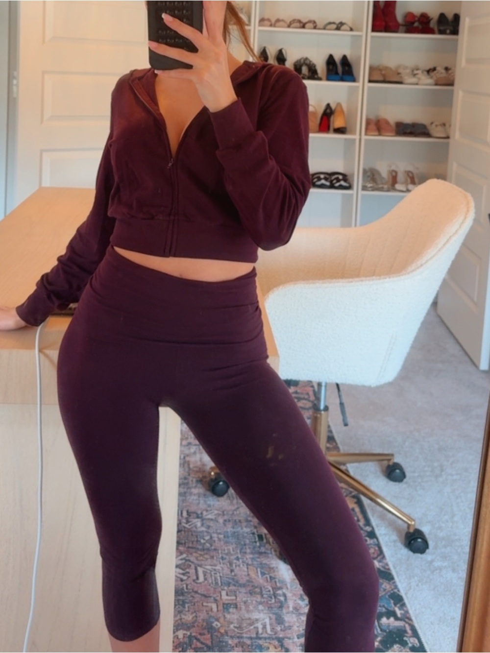 Skims Cropped Zip Hoodie & Legging Set -